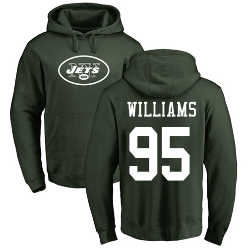New York Jets Men Green Quinnen Williams Name and Number Logo NFL Football #95 Pullover Hoodie Sweatshirts->new york jets->NFL Jersey